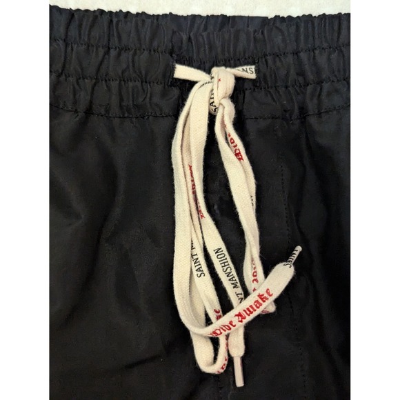 Saint‎ Manshion Black Cargo Pants XL Drawstring Streetwear Zipper Pockets - Picture 4 of 13